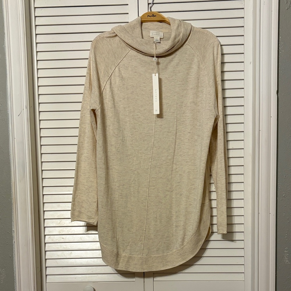 NWT Caslon Cream Cowl Neck Sweater